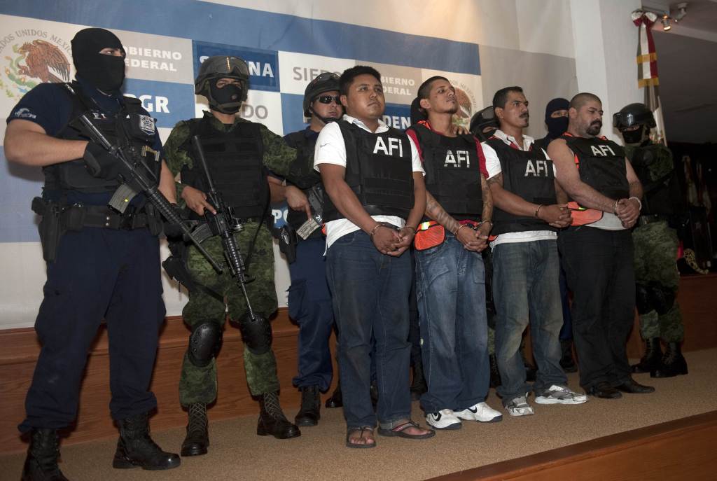 Arrested members of Los Zetas drug cartel 