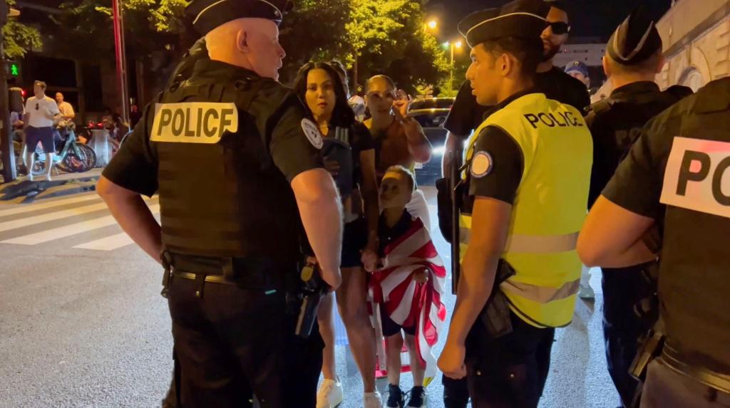 The scene unfolded following Team USA's gold medal win vs. France.