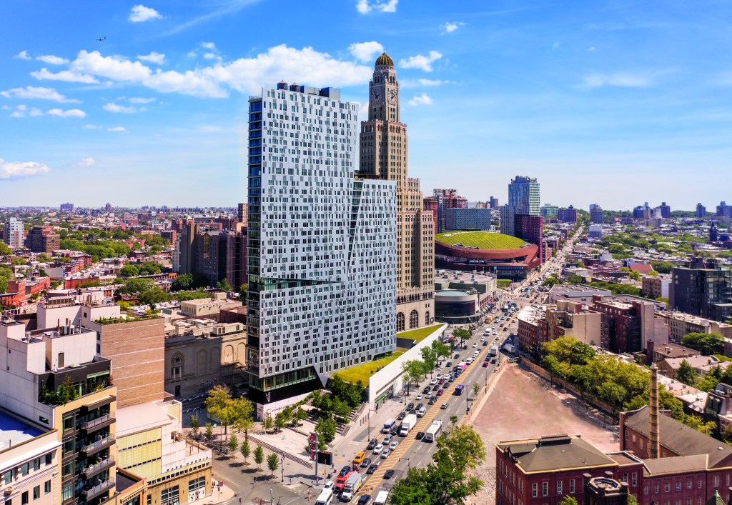 Wide shot of the Brooklyn Cultural District in Fort Greene.