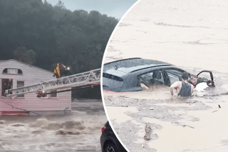 Flash flooding in Connecticut washes out roads, forces daring water rescues