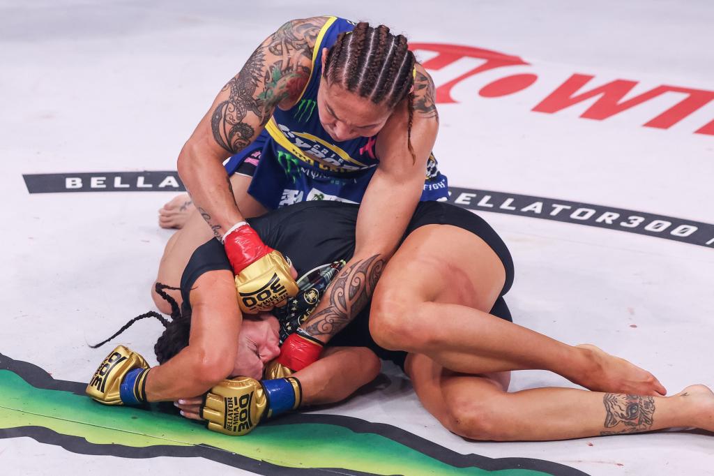 Cris Cyborg defeated Cat Zingano by TKO at Bellator 300 in Oct. 2023. 