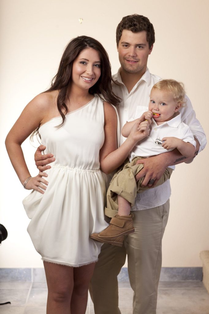 Bristol Palin and Levi Johnston holding their son Tripp during a photo shoot in Anchorage, Alaska