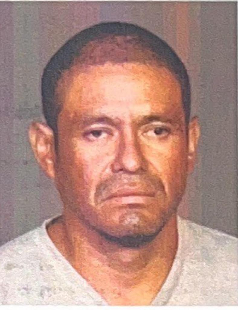 Portrait of a serious-faced man named Leovando Moreno, in relation to his first arrest, possibly related to immigration issues.