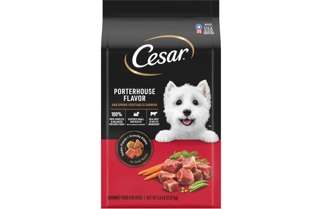 Cesar Porterhouse Flavor & Spring Vegetables Garnish Small Breed Adult Dry Dog Food, 5-lb bag