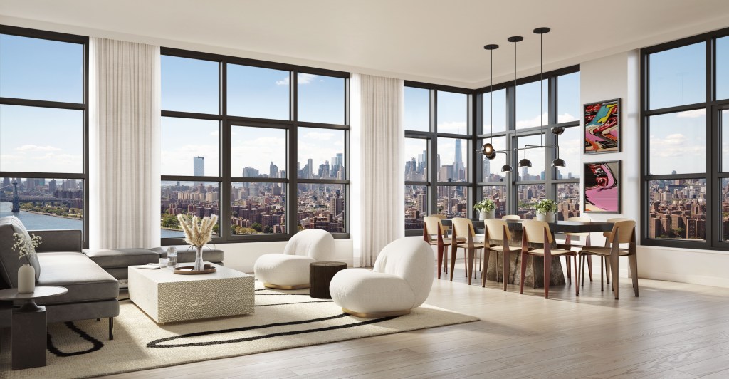 The home's open living/dining area 