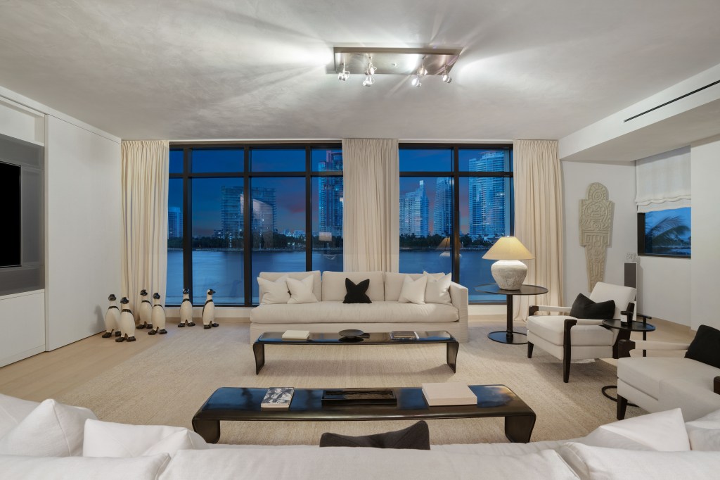 Neutral tones define this chic Fisher Island home