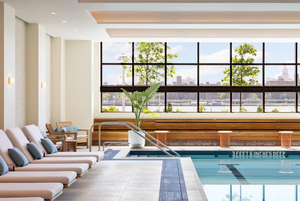 The building makes a splash with this saltwater pool