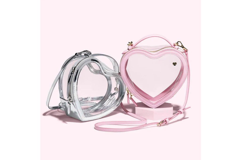 A pair of clear bags in the shape of a heart