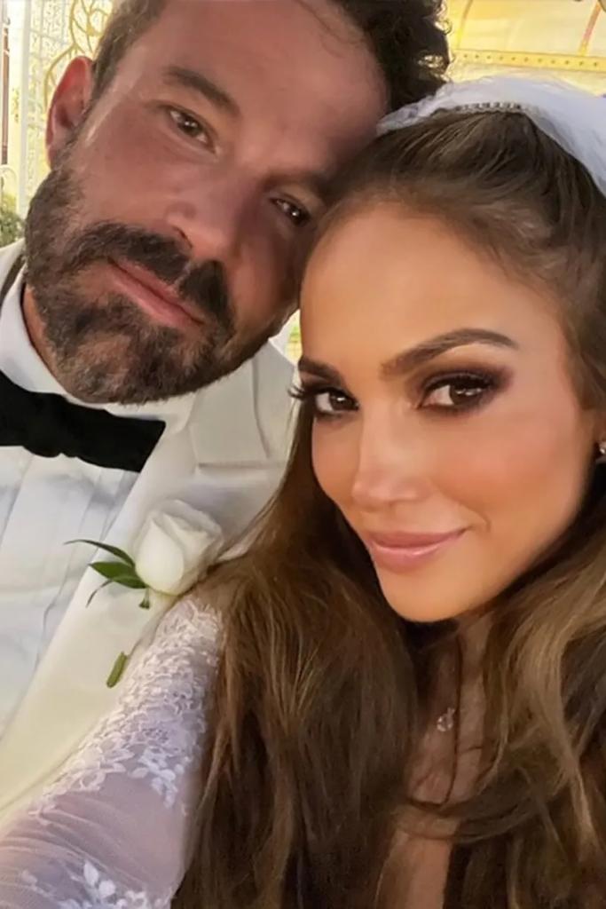 Ben Affleck and Jennifer Lopez at their wedding