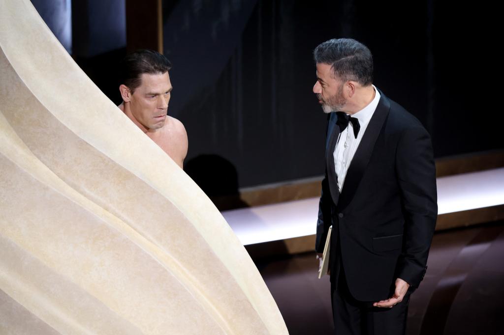 John Cena, Jimmy Kimmel at the 2024 Oscars