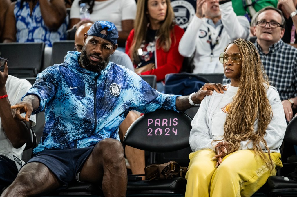 LeBron James and wife Savannah at the Paris Olympics in August 2024.