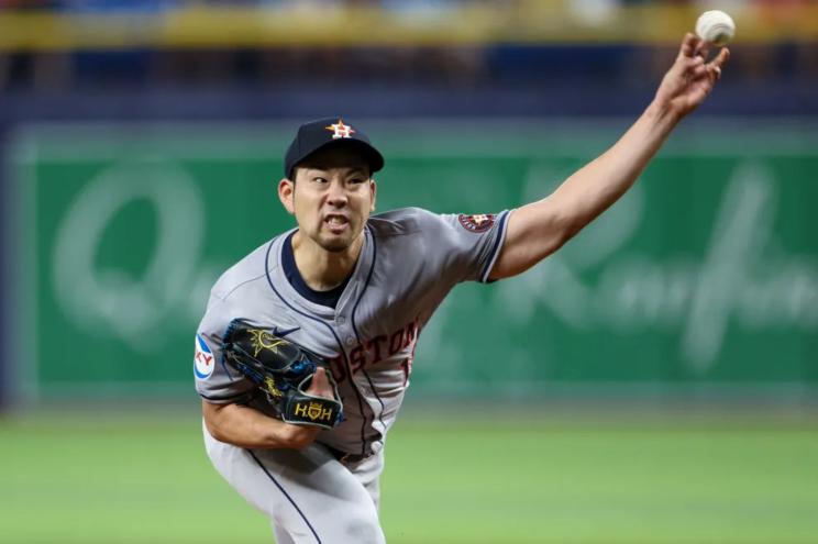 Astros pitcher Yusei Kikuchi throws a pitch during a recent game against the Rays at Tropicana Field.