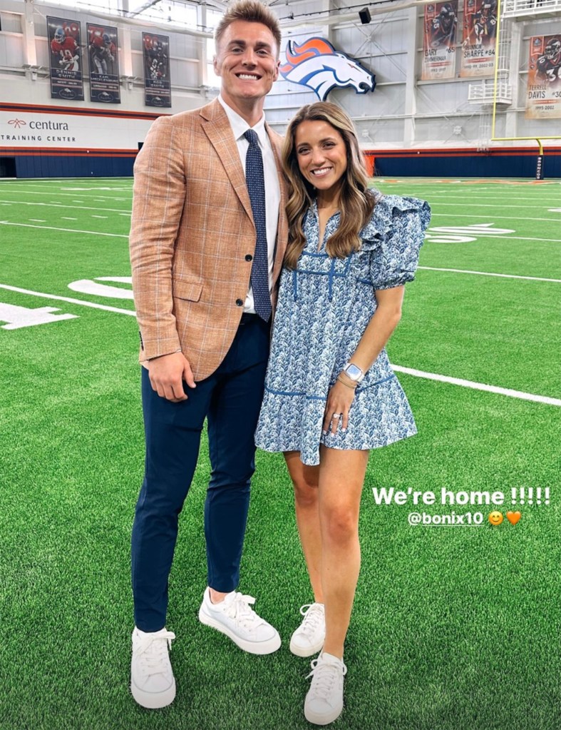 Bo Nix's wife, Izzy Nix, celebrated the news Wednesday that he'll be the Broncos' starting quarterback.