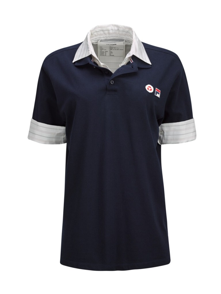 A blue tennis polo shirt with a white collar, called 'Double', available for purchase at $502 on Bettter.us