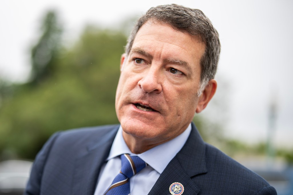 Rep. Mark Green, R-Tenn., talks with reporters outside the U.S. Capitol after the House voted to send an articles of impeachment resolution against President Joe Biden to committees on Thursday, June 22, 2023.