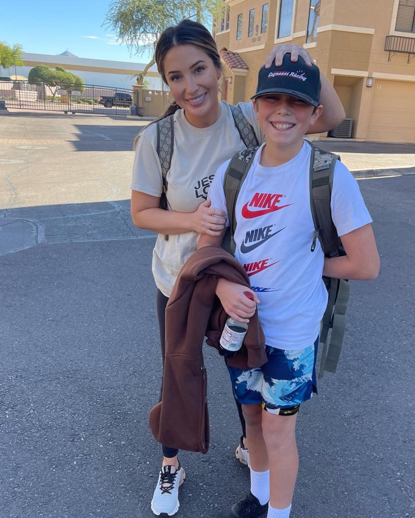 Bristol Palin with her son Tripp Johnston, posing for a photo before his move from Texas to Alaska