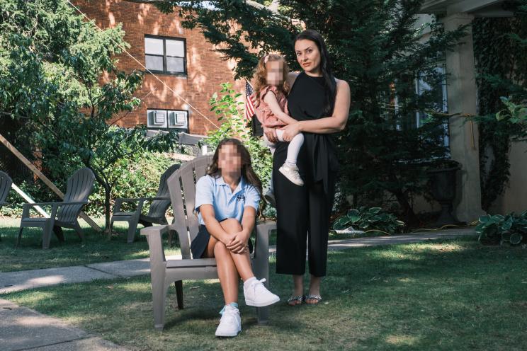 Sophia Walder, 12, with her mom Rachel Maniscalco, 38, and sister Julia Tolve, 2.