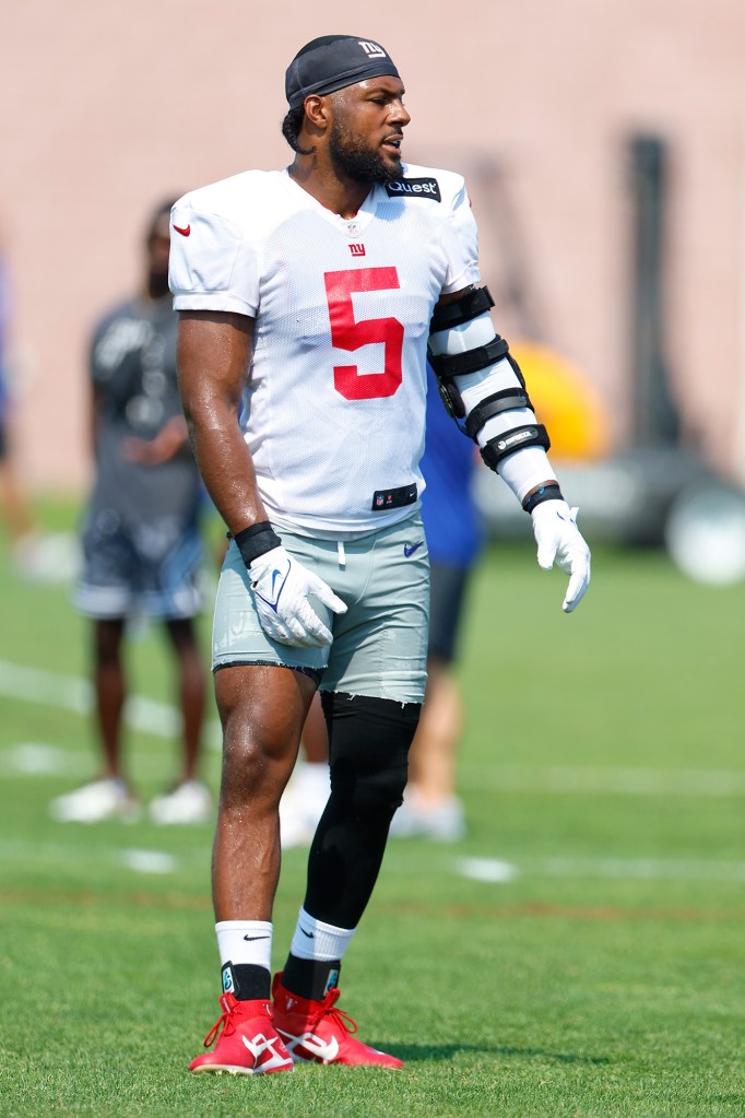 Kayvon Thibodeaux, pictured on Aug. 1, was on the field for 86.8 percent of the Giants' snaps last season.