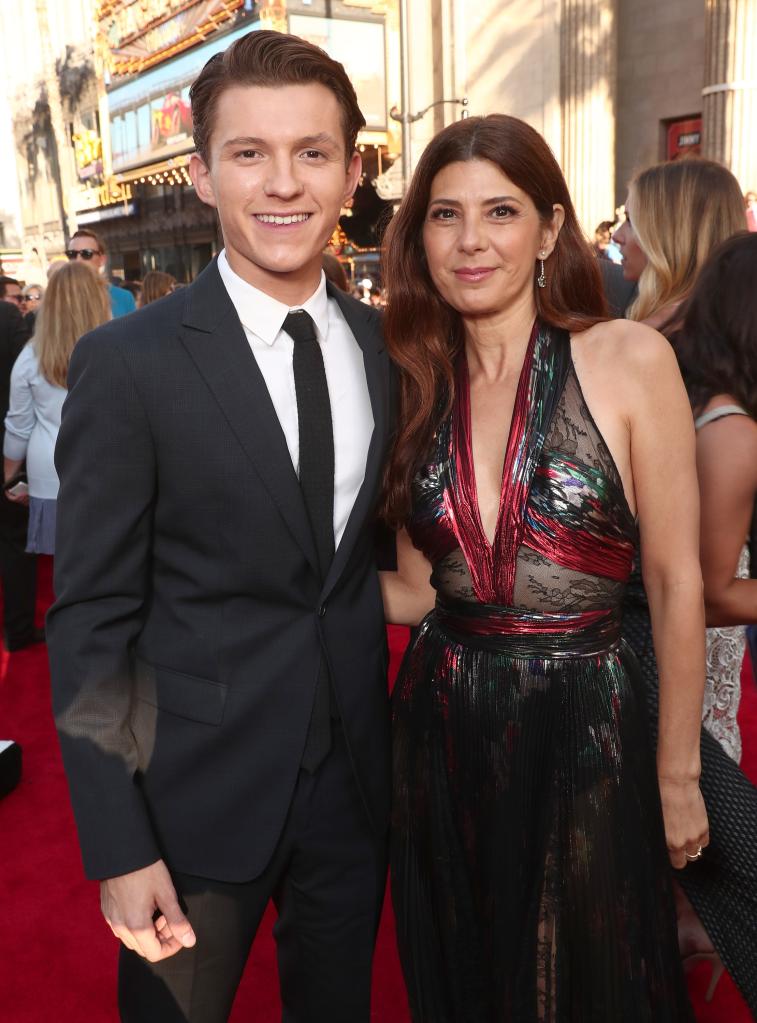 Tom Holland and Marisa Tomei attend the premiere of Columbia Pictures' "Spider-Man: Homecoming" at TCL Chinese Theatre on June 28, 2017 in Hollywood, California.