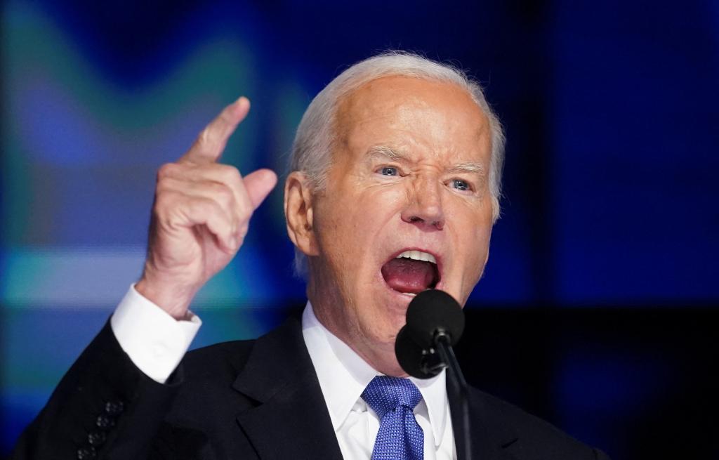 President Joe Biden speaks at the Democratic National Convention (DNC) in Chicago, Illinois, U.S., August 19, 2024.