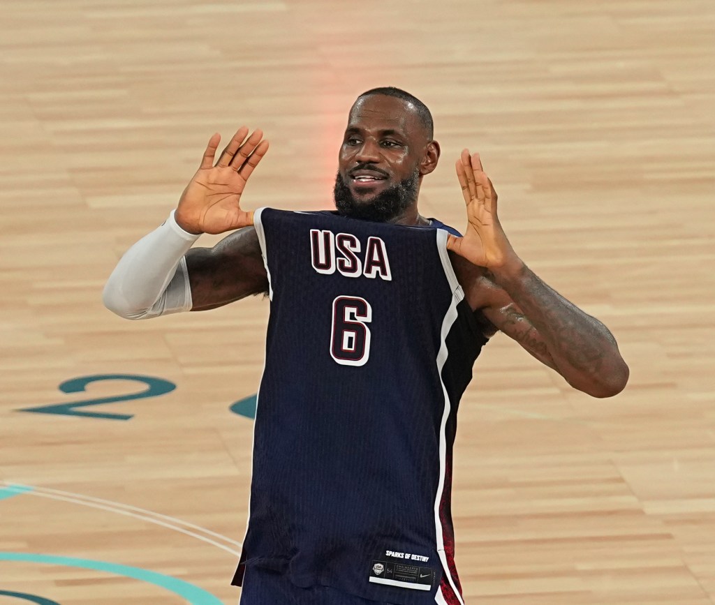 LeBron James during Team USA's gold medal win vs. France on Aug. 10, 2024.