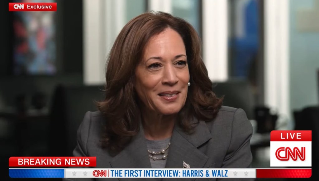 Vice President Kamala Harris and Minnesota Gov. Tim Walz speak to CNN's Dana Bash during an interview Thursday, Aug. 29, 2024