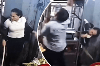 Juice press flips over, body-slams woman in freak accident