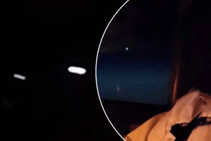 This is the moment that a pilot believes he has spotted a UFO on his horizon recently.