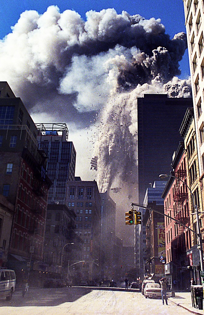 The collapse of the towers coated Manhattan darkness and dust.