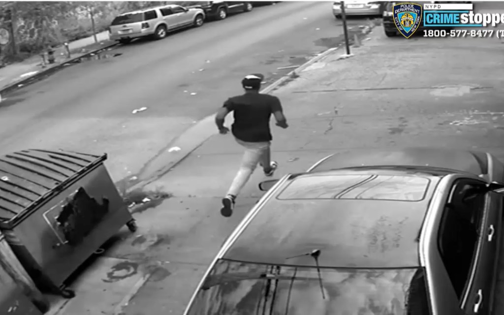 Photo shows the suspect running after the alleged rape.