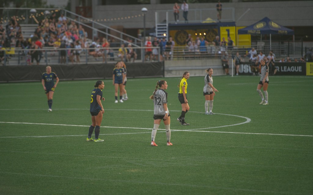 Hope Breslin (12) and Mackenzie Pluck (19) in action for Brooklyn FC women's team.