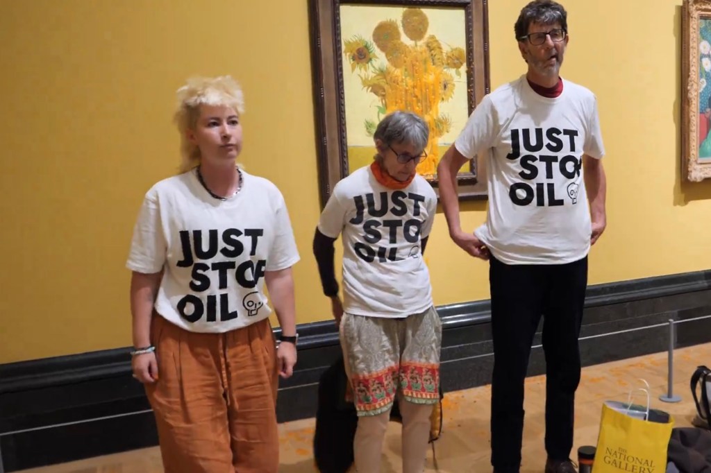 Just Stop Oil supporters have thrown soup over 2 of Van Gogh paintings in the 'Poets and Lovers' exhibition at the National Gallery.