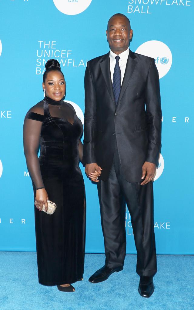 Rose Mutombo and Dikembe Mutombo attend the 13th Annual UNICEF Snowflake Ball 2017 at The Atrium at 60 Wall Street on November 28, 2017 in New York City.   