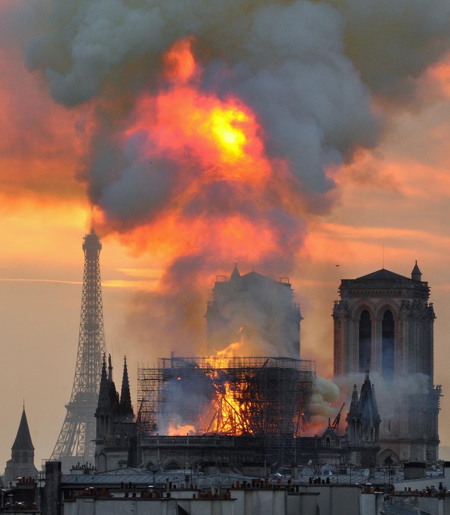 The fire caused the collapse of its roof and spire while destroying the interior.