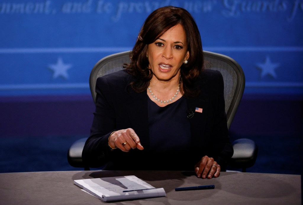 Kamala Harris at an earlier debate 