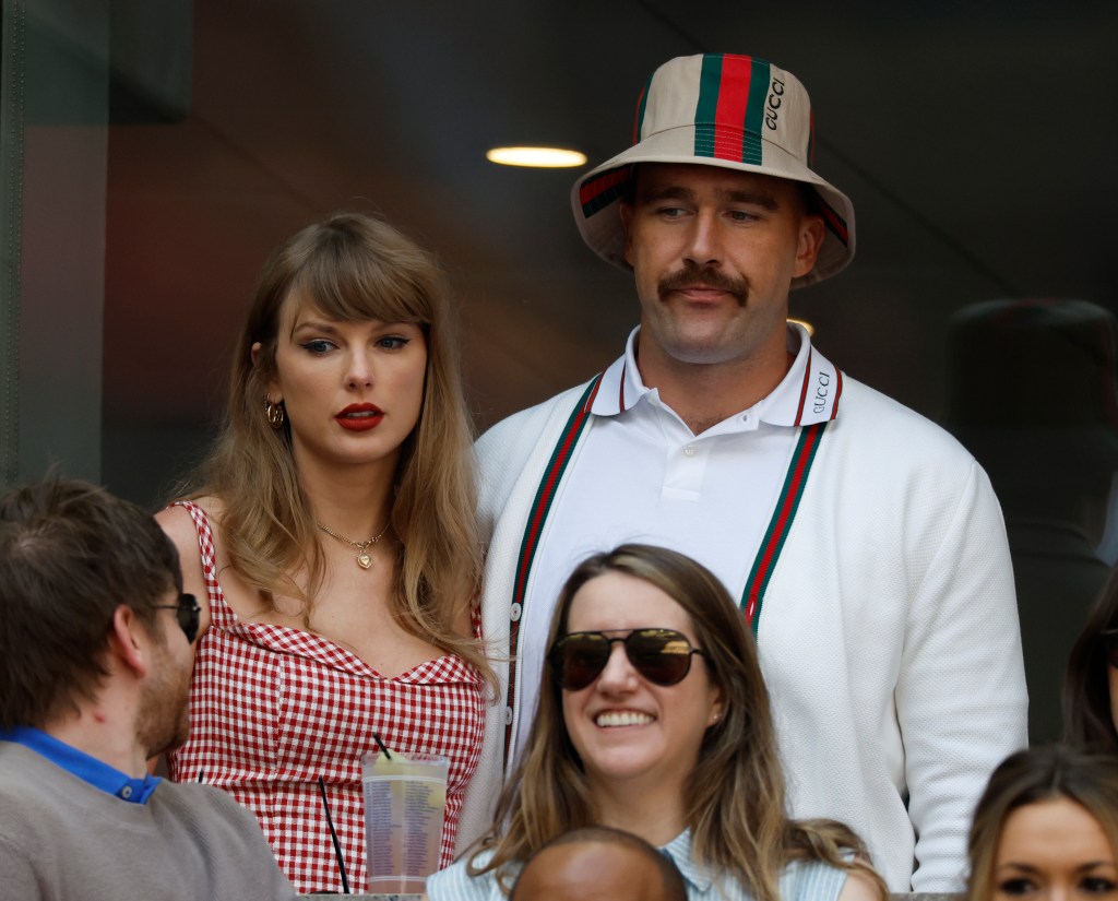 Taylor Swift and Travis Kelce took in the action from Arthur Ashe Stadium.