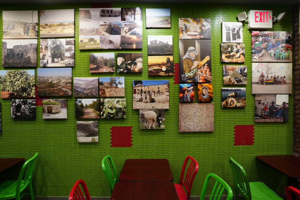 Pictures on the wall at The King of Falafel and Shawarma.