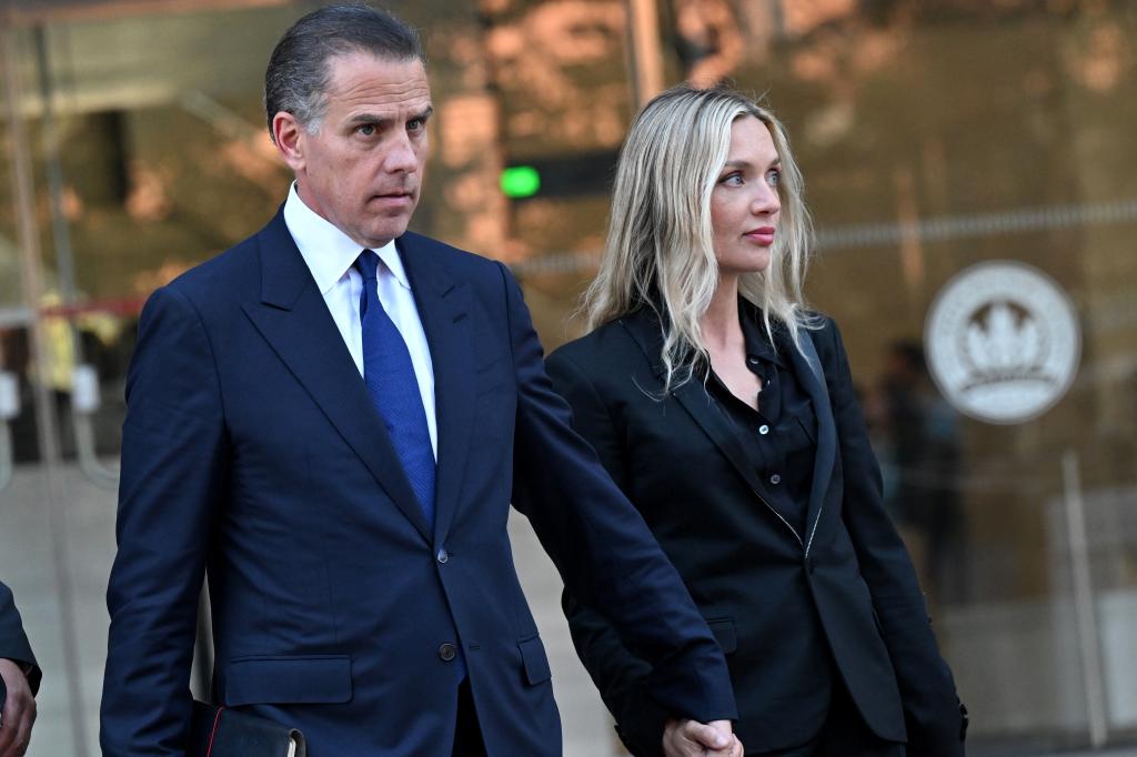 Hunter Biden and his wife Melissa Cohen leaving court after his guilty plea on tax evasion charges