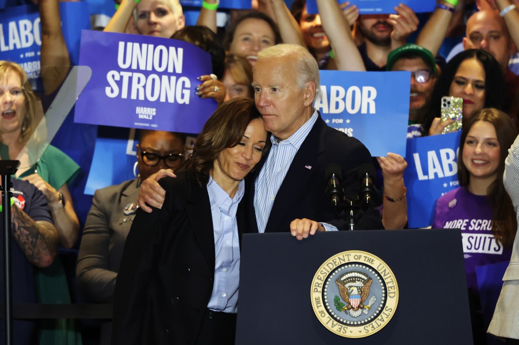 Kamala Harris and Joe Biden at a pro union rally in Pittsburgh.