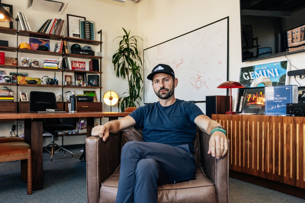 CEO of SoundCloud, Eliah Seton, sitting in his office in the Meat Packing District in Manhattan.