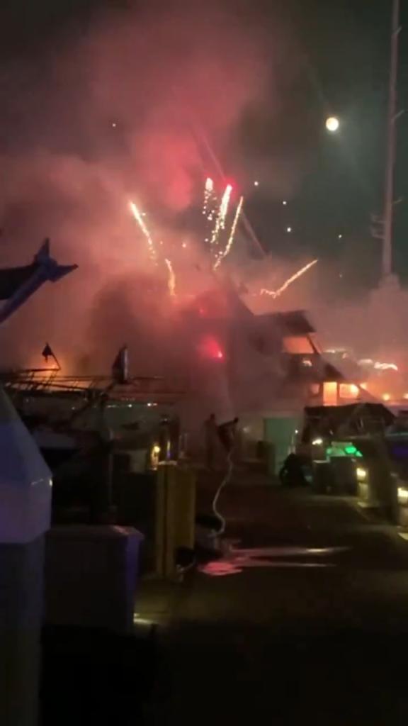 The boat was filled with fireworks and 1,000 rounds of ammunition.