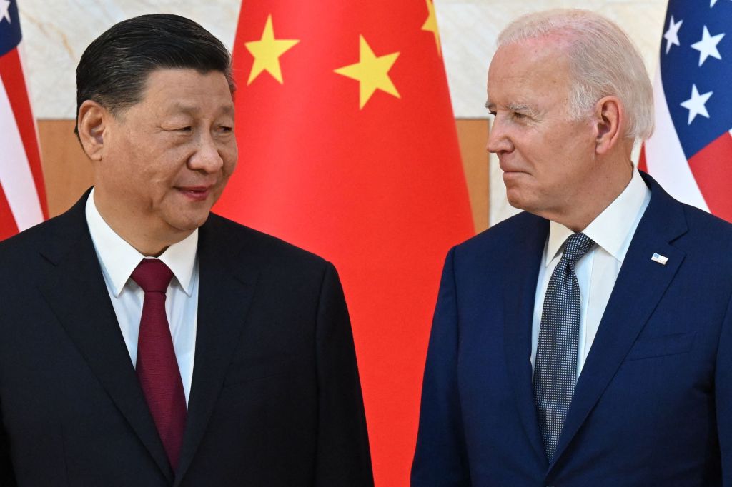 Biden and China's President Xi Jinping meet on the sidelines of the G20 Summit in Nusa Dua on the Indonesian resort island of Bali on Nov. 14, 2022. 