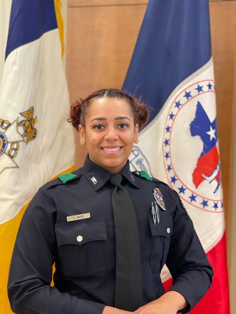 Dallas Police Sr. Cpl. Karissa David was critically wounded, and left blind in both eyes after being shot in the face by a gunman on Aug. 29 2024.