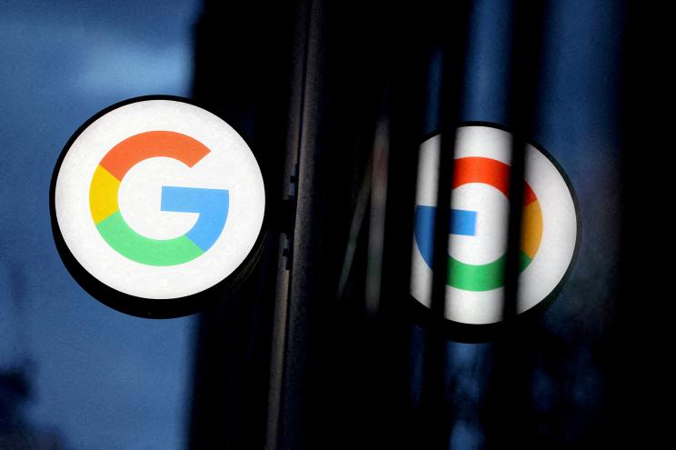 The logo for Google is seen at the Google Store Chelsea in Manhattan, New York City, U.S., November 17, 2021.