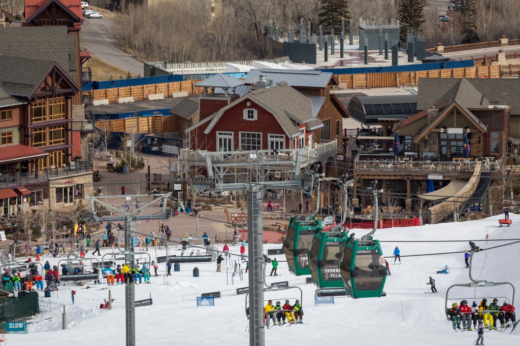 Skiers at Snowmass ski resort Saturday, Dec. 8, 2012, in Aspen. 