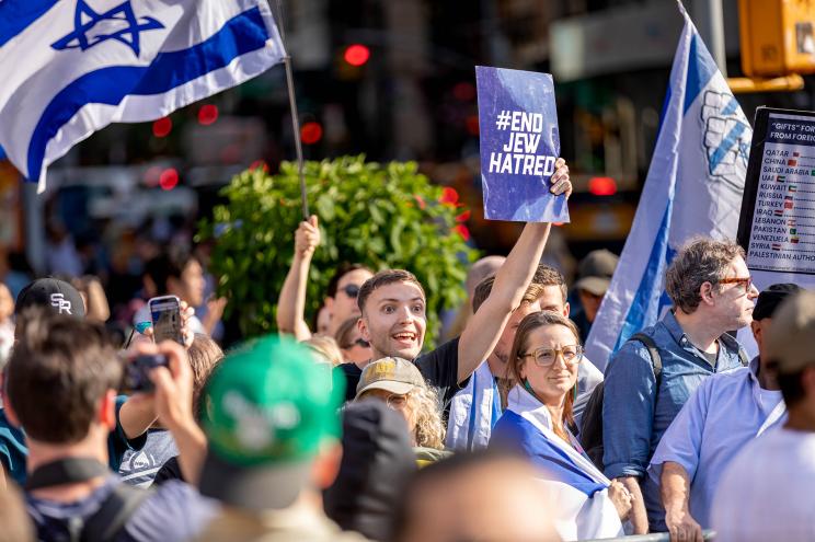 Pro-Israel counterprotesters confront pro-Palestine demonstrators during a 'Day of Rage' rally and march on June 10, 2024 in New York City.