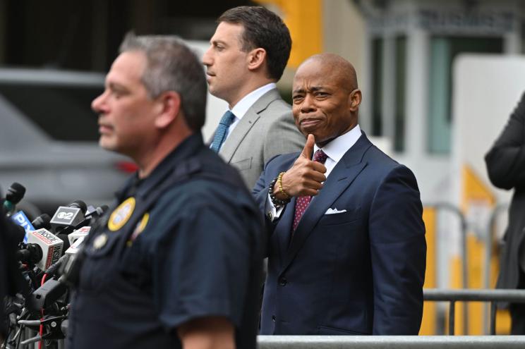 Mayor Eric Adams is seen leaving Manhattan Federal Court on September 27, 2024 in New York City.