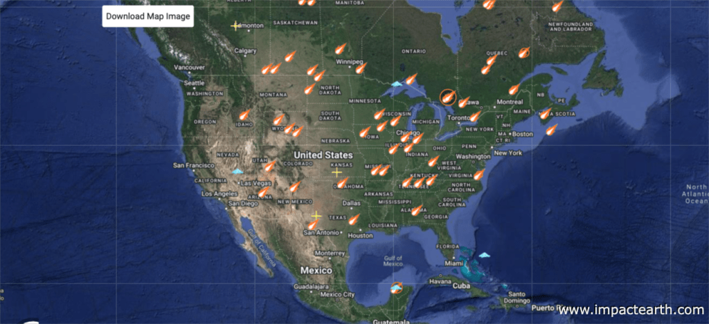 A high volume of meteor craters discovered on Earth are in Canada.