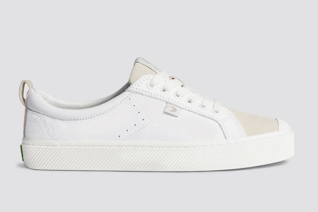 A white leather sneaker for men