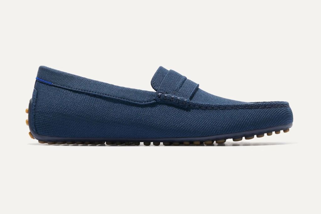 A blue driving loafer for men